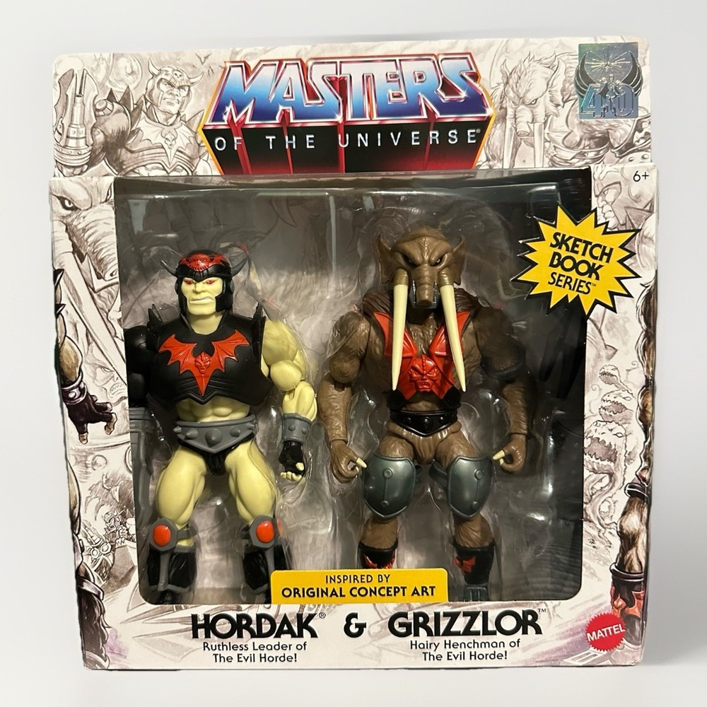 New Masters of the Universe Origins Sketchbook Series Hordak & Grizzlor Figures
